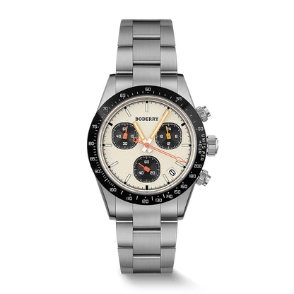BODERRY - GOLDACE - Titanium Chronograph Watch | Cream