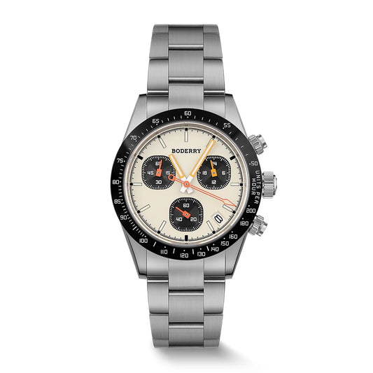 BODERRY - GOLDACE - Titanium Chronograph Watch | Cream